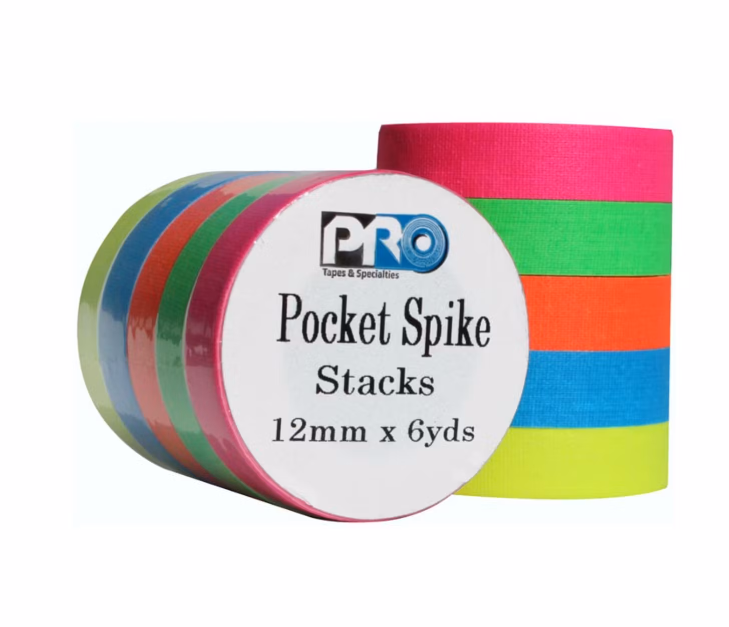 Pro Pocket Spike 12mm x 5,4m Cloth Tape 5 Fluorescent colors