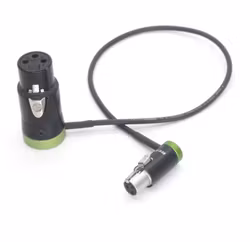 0.5m Short flat XLR 3-pin female to mini TA3F XLR female right-angle audio cable with flat cover XLR