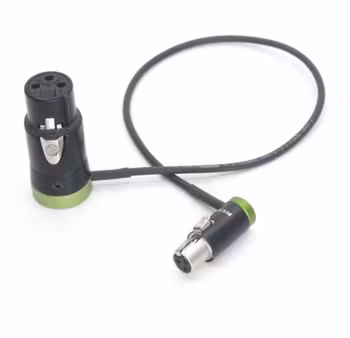 0.5m Short flat XLR 3-pin female to mini TA3F XLR female right-angle audio cable with flat cover XLR