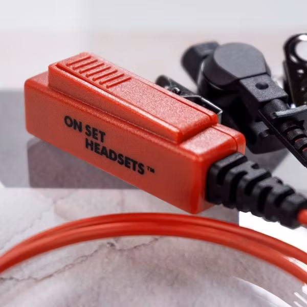 On Set Headsets RED Dragon for Motorola, Kevlar reinforced cable assembly, H2O resistant mic, Medical grade (hypoallergenic) silica. The FilmPro is a High Quality Walkie Talkie Headset. Built to take 