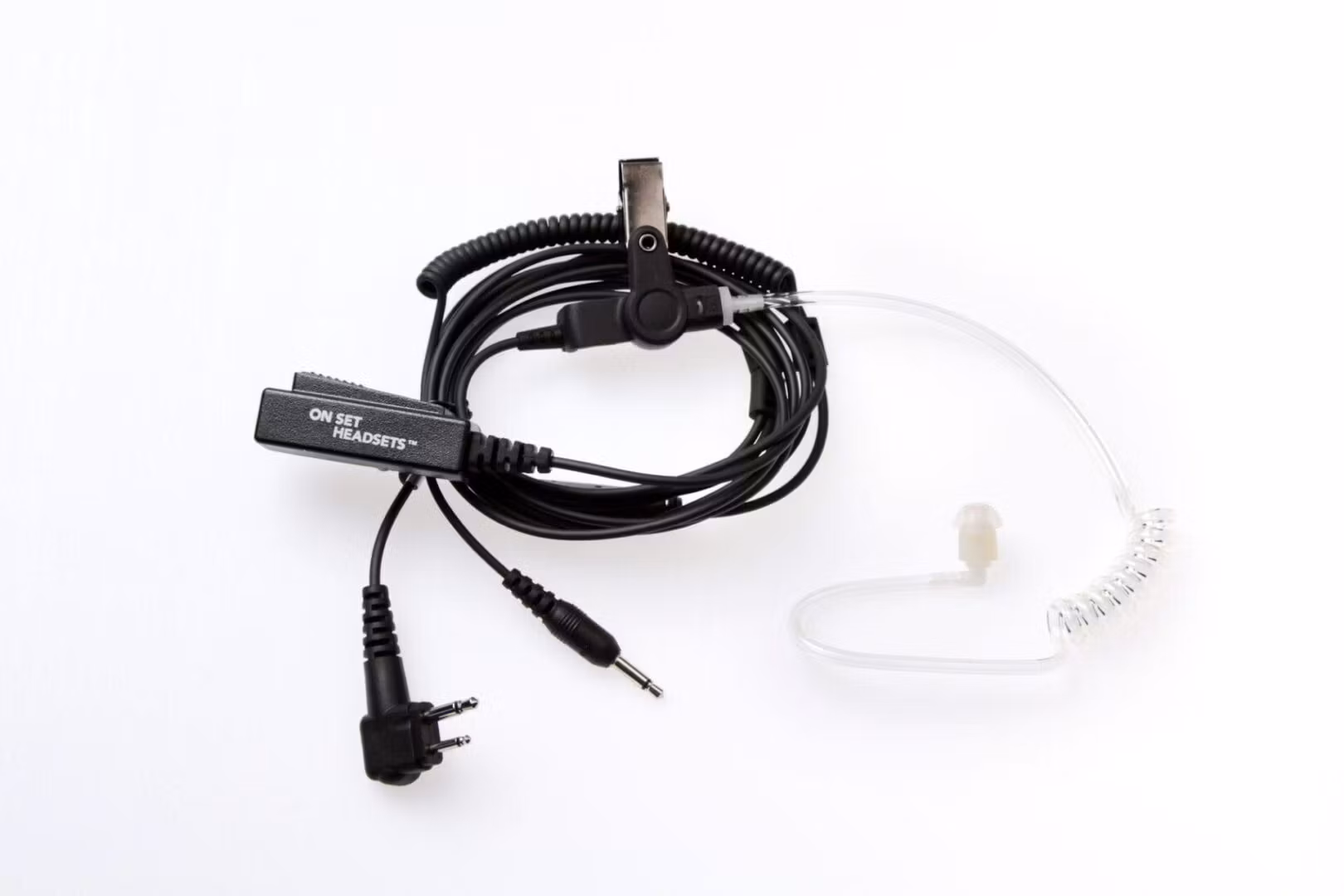 Black,For Motorola, The FilmPro X, the ultimate communication solution for film professionals who need to wear double comms on set. This revolutionary headset connects to both a walkie-talkie and Comt