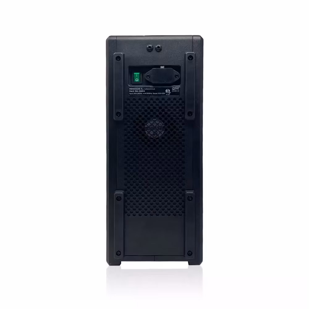 CORE RENEGADE XL Mobile Power Station, 1376wh Li-ion battery system, 15v/28v/48v outputs, 2x ptap and USB Color OLED Display and  includes IEC Power Cable for internal charger