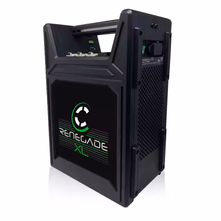 CORE RENEGADE XL Mobile Power Station, 1376wh Li-ion battery system, 15v/28v/48v outputs, 2x ptap and USB Color OLED Display and  includes IEC Power Cable for internal charger