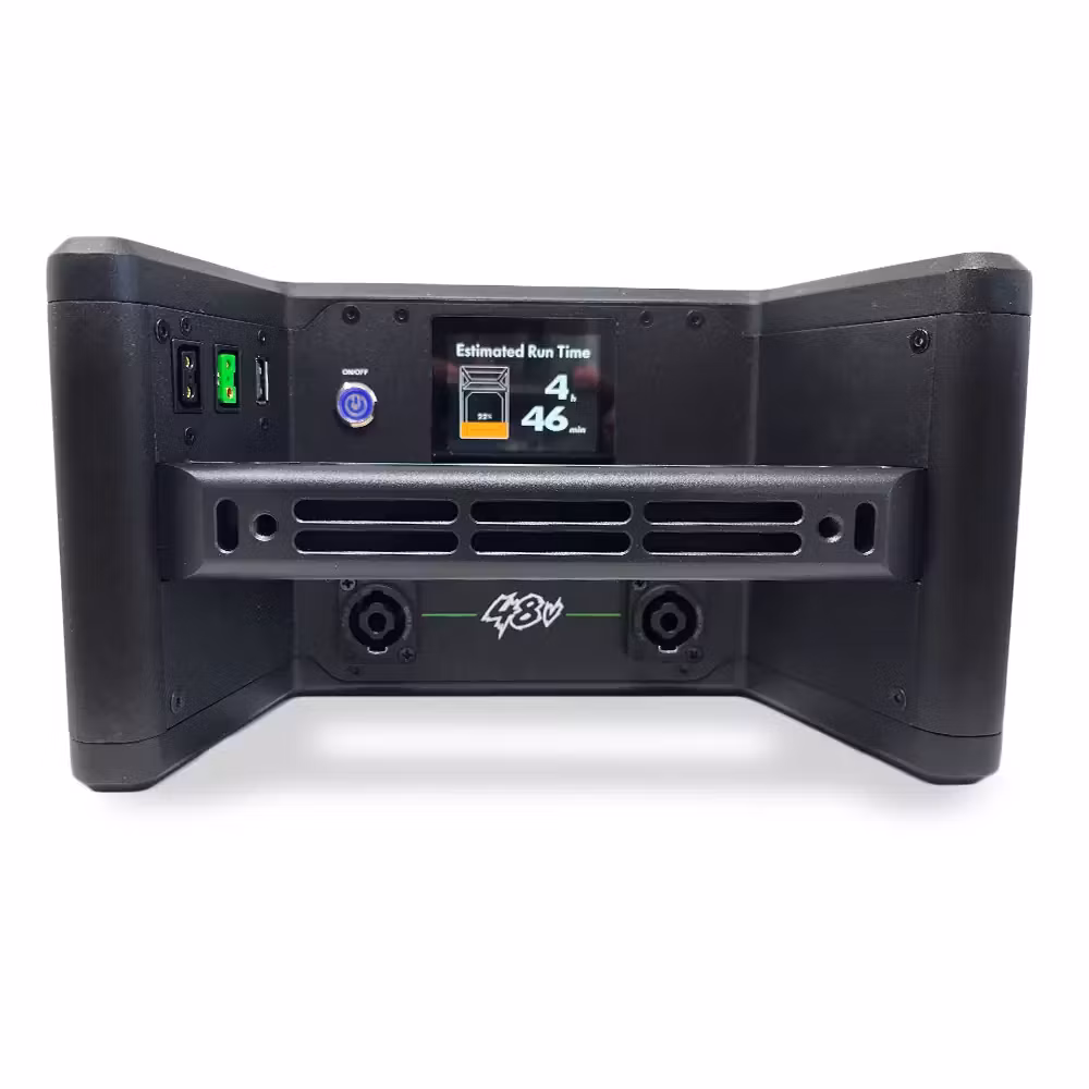 CORE RENEGADE XL Mobile Power Station, 1376wh Li-ion battery system, Dual 48v outputs, 2x ptap and USB Color OLED Display and  includes IEC Power Cable for internal charger