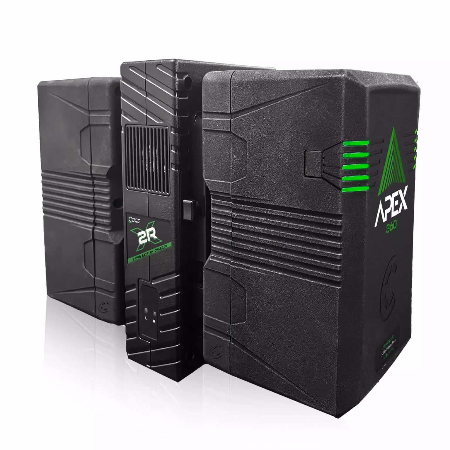 CORE Rapid Two Position Charger for Apex V-mount 14.8v battery packs.
