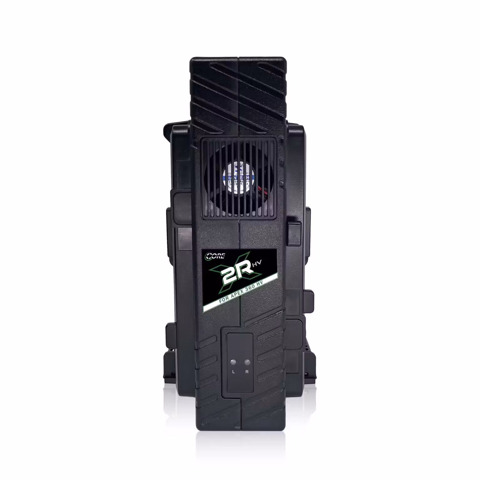 CORE Rapid Two Position Charger for Apex High Voltage V-mount 29.6v battery packs.