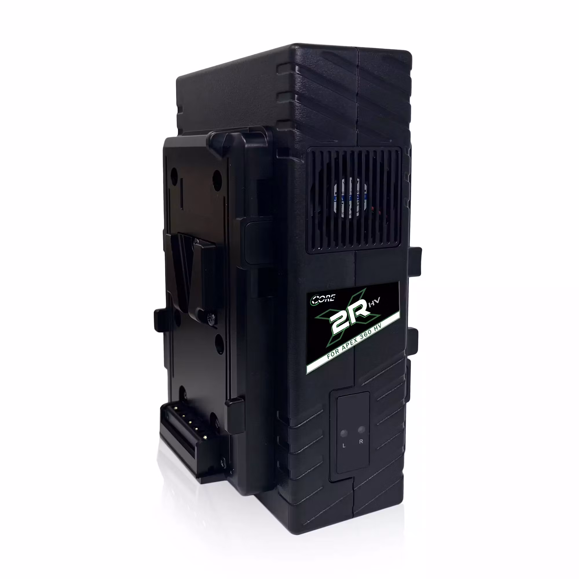 CORE Rapid Two Position Charger for Apex High Voltage V-mount 29.6v battery packs.