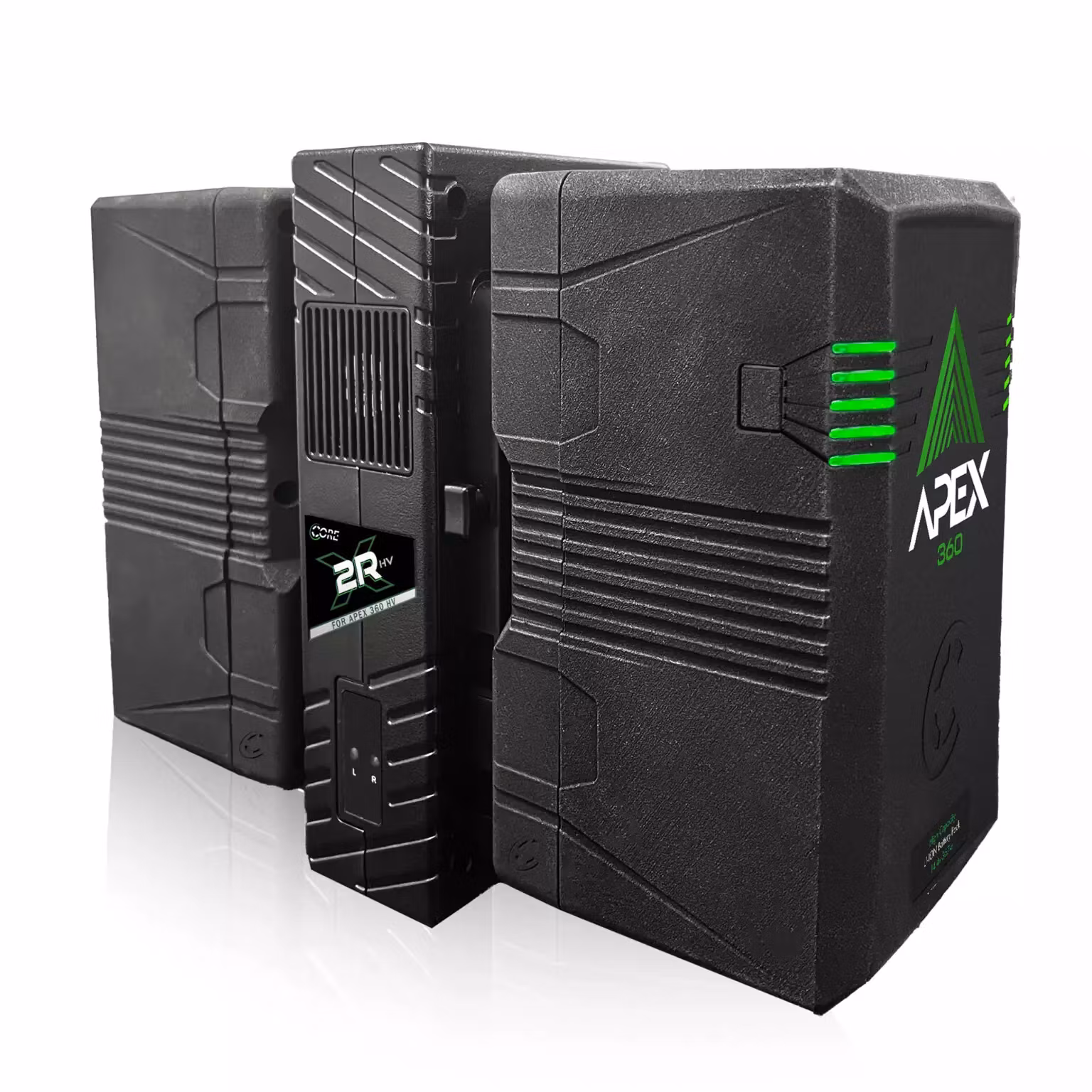 CORE Rapid Two Position Charger for Apex High Voltage V-mount 29.6v battery packs.