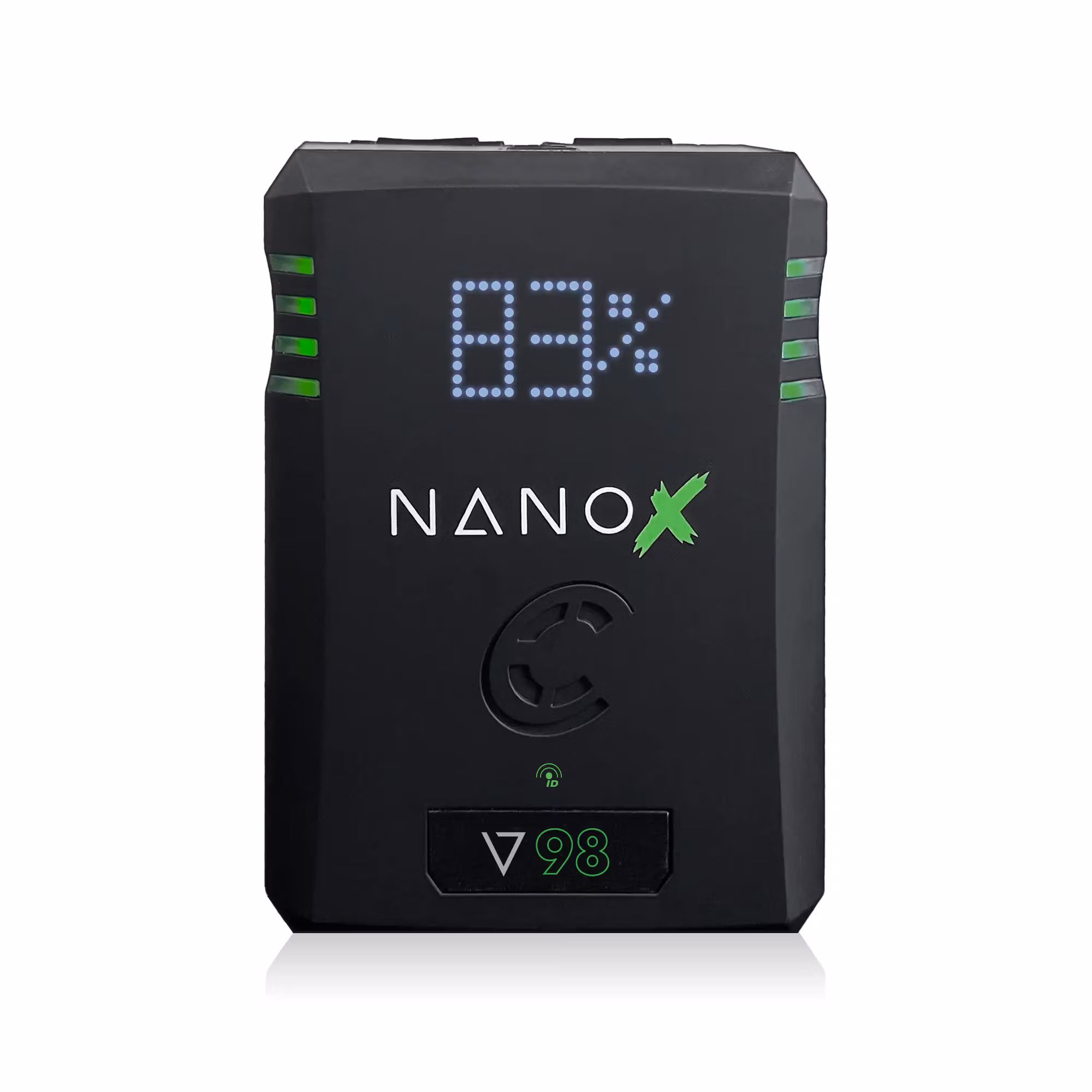 CORE 98wh Micro sized V-mount SMART battery pack, 14.8v 6.6Ah. 10A Draw with 4 LED Gauge Intergrated Ptap Port and USBPD, SMBUS Camera Communication