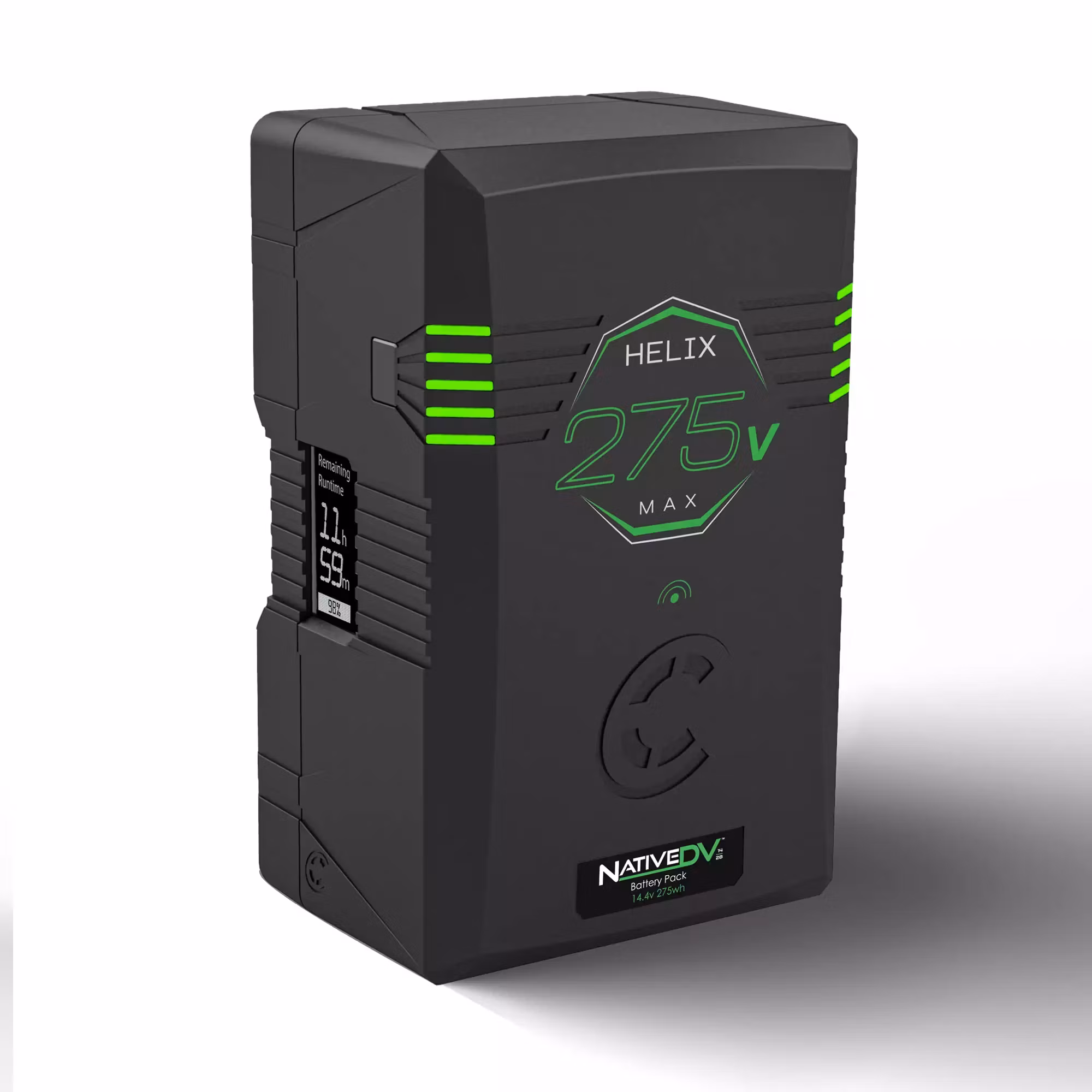 CORE Helix275max, 14.4v/28.8v, 275wh V-mount battery pack, LCD and w/ ptap and USB, , 20A Max Load