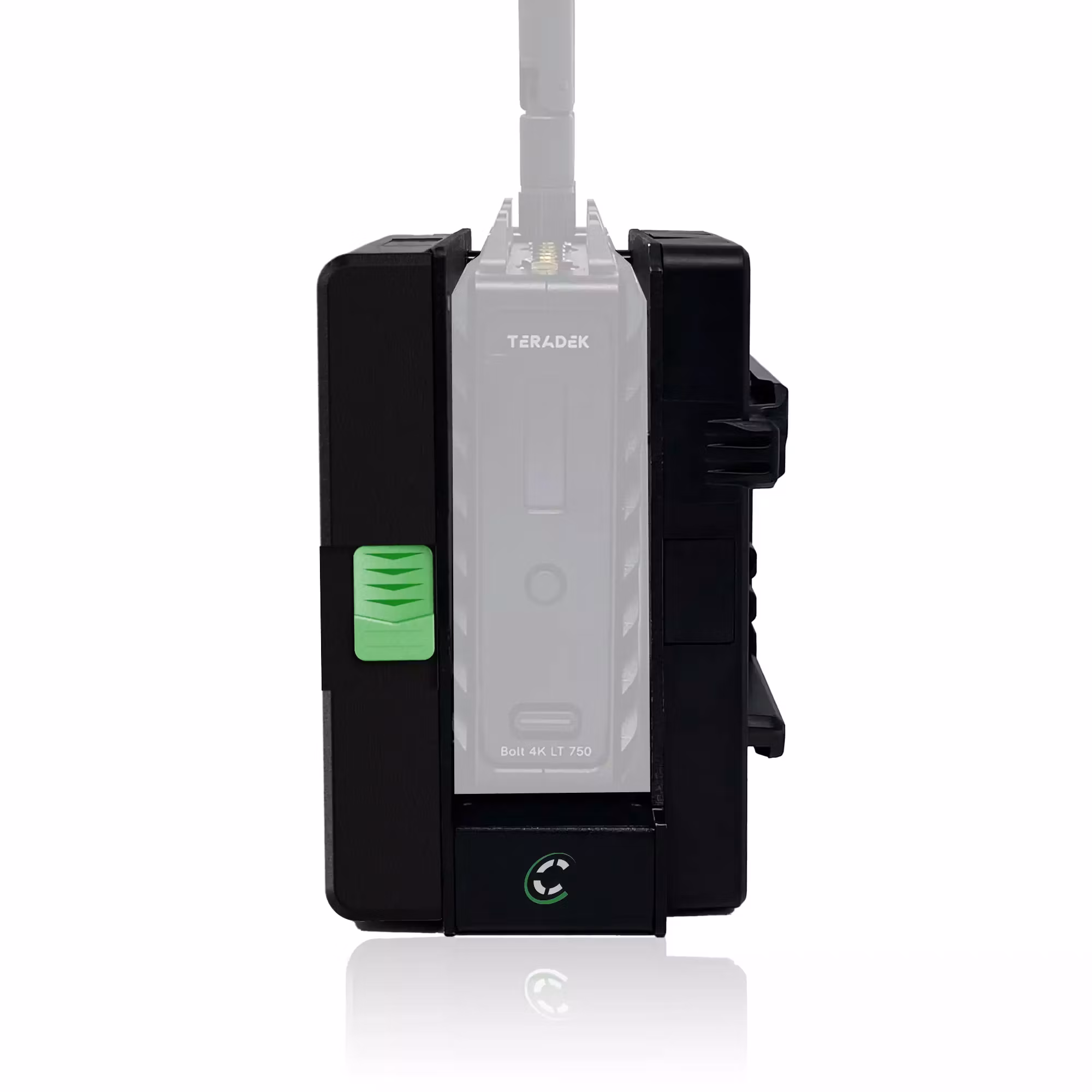 CORE Helix High Voltage Caddy for Teradek LT Transmitter, B-mount, 12v regulated output to 2pin Lemo