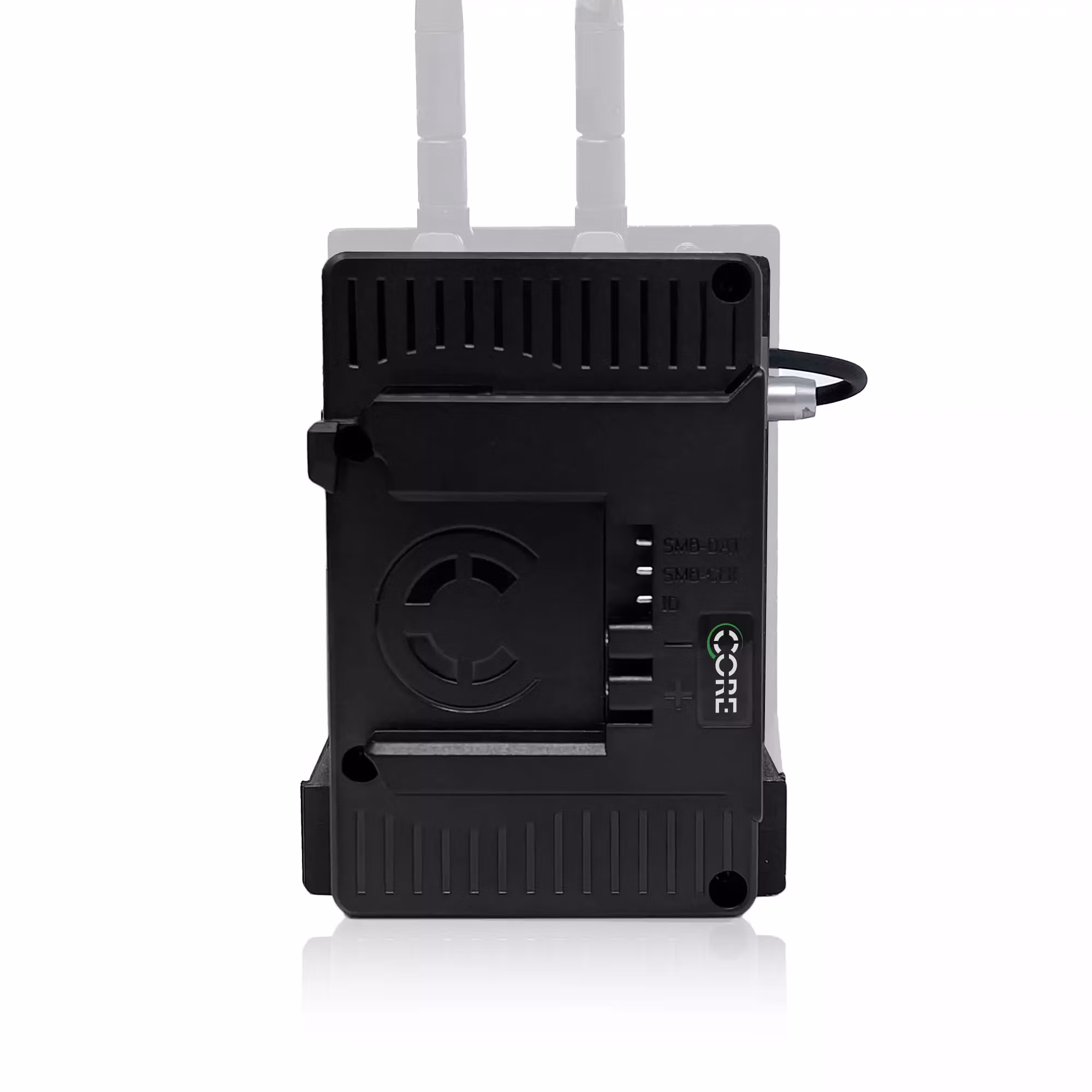 CORE Helix High Voltage Caddy for Teradek LT Transmitter, B-mount, 12v regulated output to 2pin Lemo