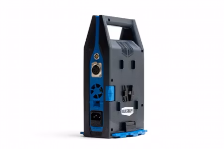 BLUESHAPE 2x PARALLEL CHARGER FOR V-LOCK BATTERY 6Ah,, on/off fan noise reduction