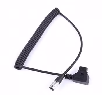 Coiled D-Tap to Hirose Power Cable for audio equipment