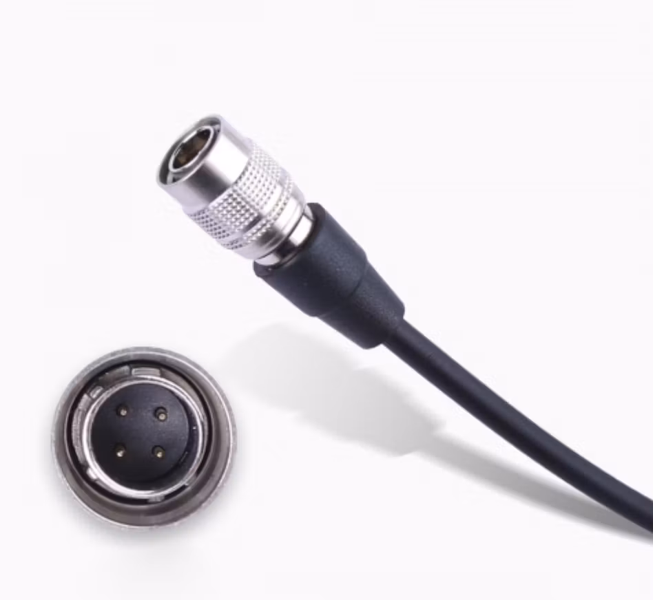 Coiled D-Tap to Hirose Power Cable for audio equipment