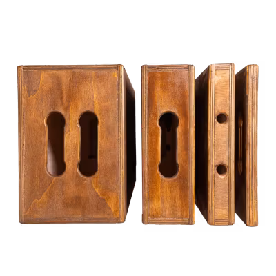 Black Friday APPLE BOX SET (4pcs) -handmade & stained. Focus Rat, Made in Europe.