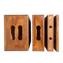 Black Friday APPLE BOX SET (4pcs) -handmade & stained. Focus Rat, Made in Europe.