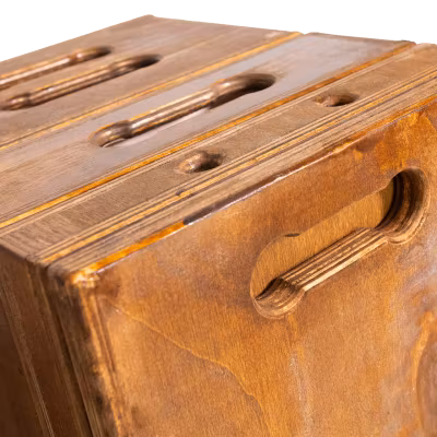 Black Friday APPLE BOX SET (4pcs) -handmade & stained. Focus Rat, Made in Europe.