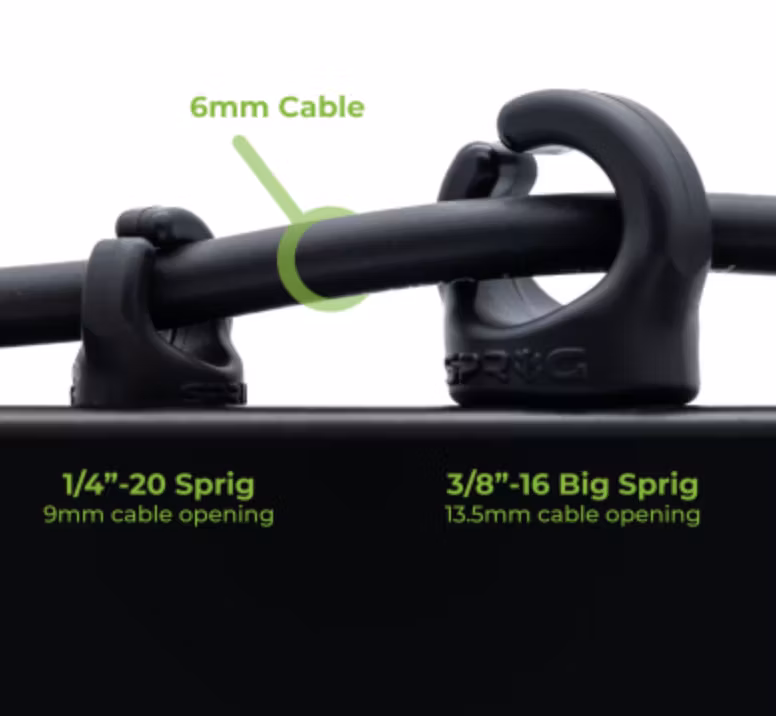 SPRIG Black Value pack 10x 1/4-20 Sprigs + 5x 3/8-16 Big Sprigs