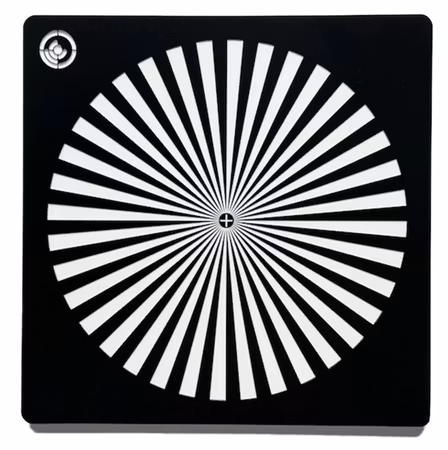 Forty One Thirty, Black Camera Lens Focus Star Chart 100mm