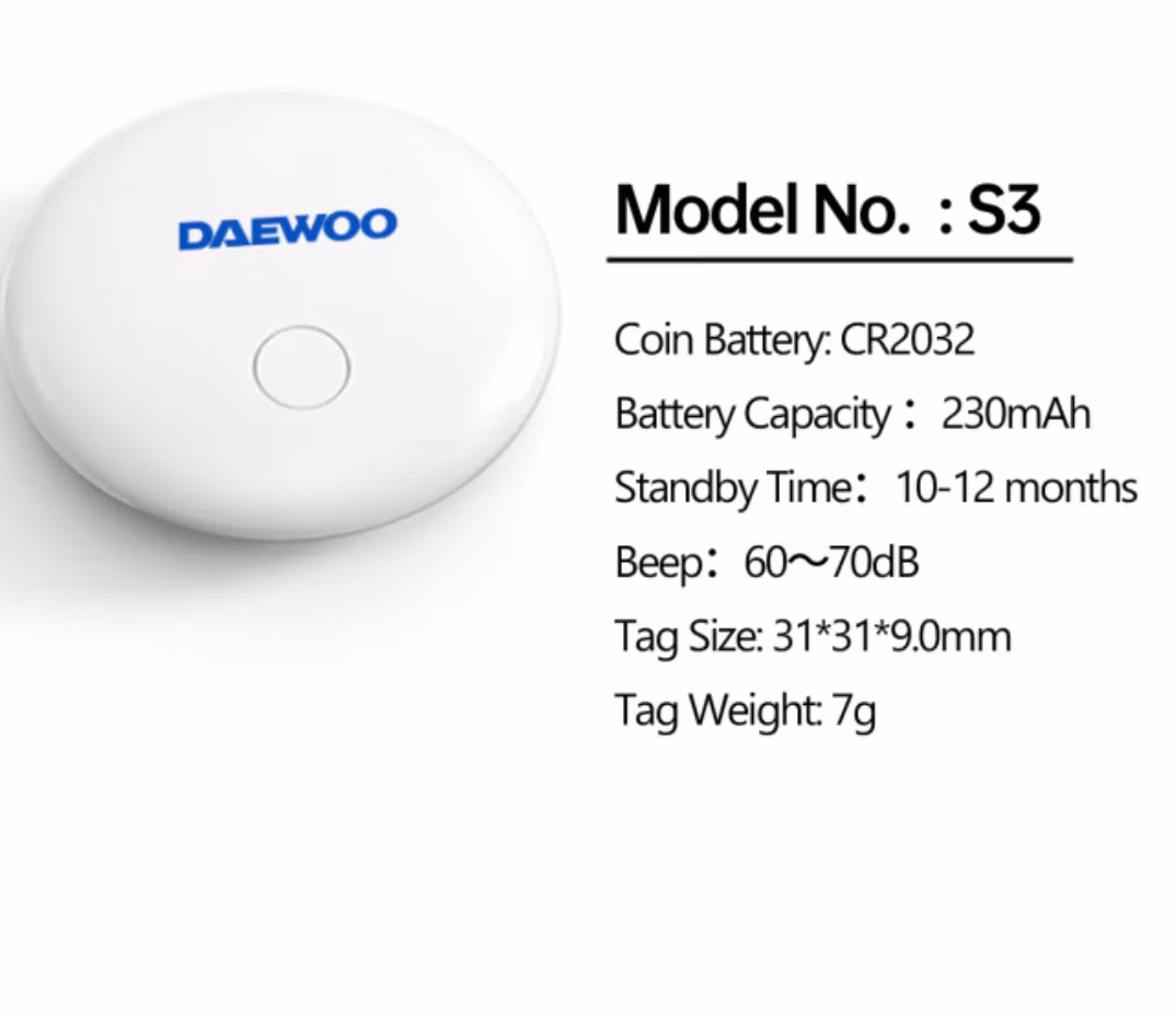 DAEWOO S3 TRACKER TAG FOR IOS. Single unit