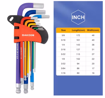 Insexnyckel sats, 9-nycklar Chrome Vanadium Steel – Imperial