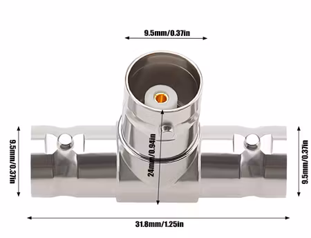 3-Vägs BNC Hona till Hona Adapter