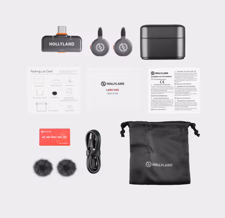 Hollyland LARK M2S Duo Wireless Lavalier Microphone with USB-C Plug Duo