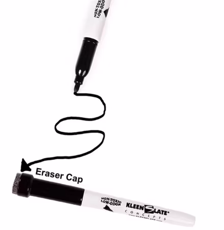 KLEENSLATE MARKER W/ ERASE CAP - BLACK