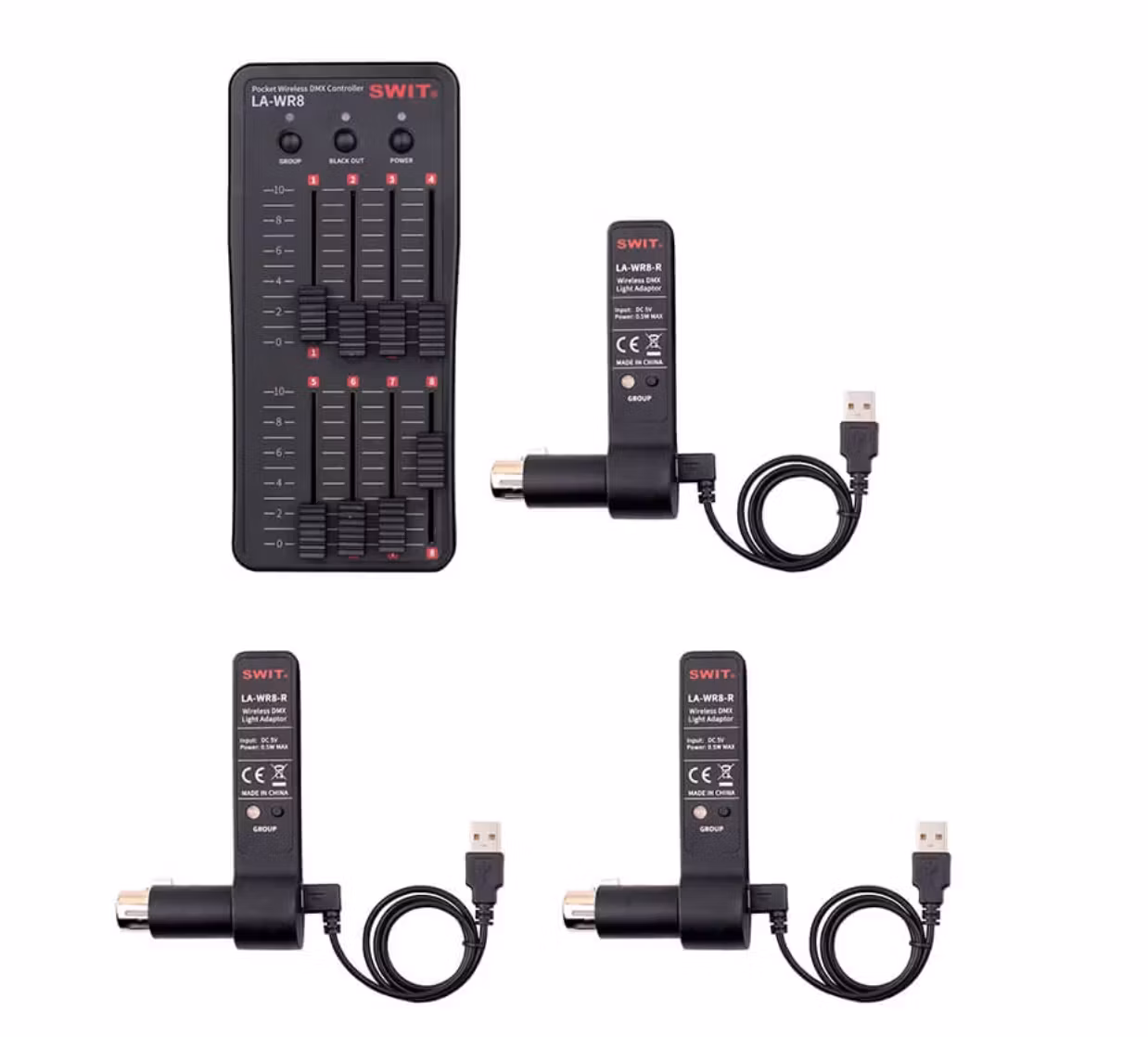 SWIT LA-WR8 Tx+3Rx 7x8ch Pocket W-DMX 1*Tx + 3*Rx