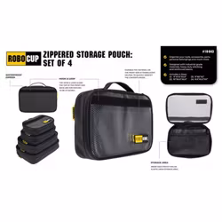 RoboCup Zippered Storage Pouch Set of 4