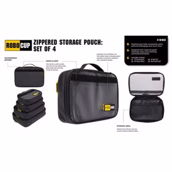 RoboCup Zippered Storage Pouch Set of 4