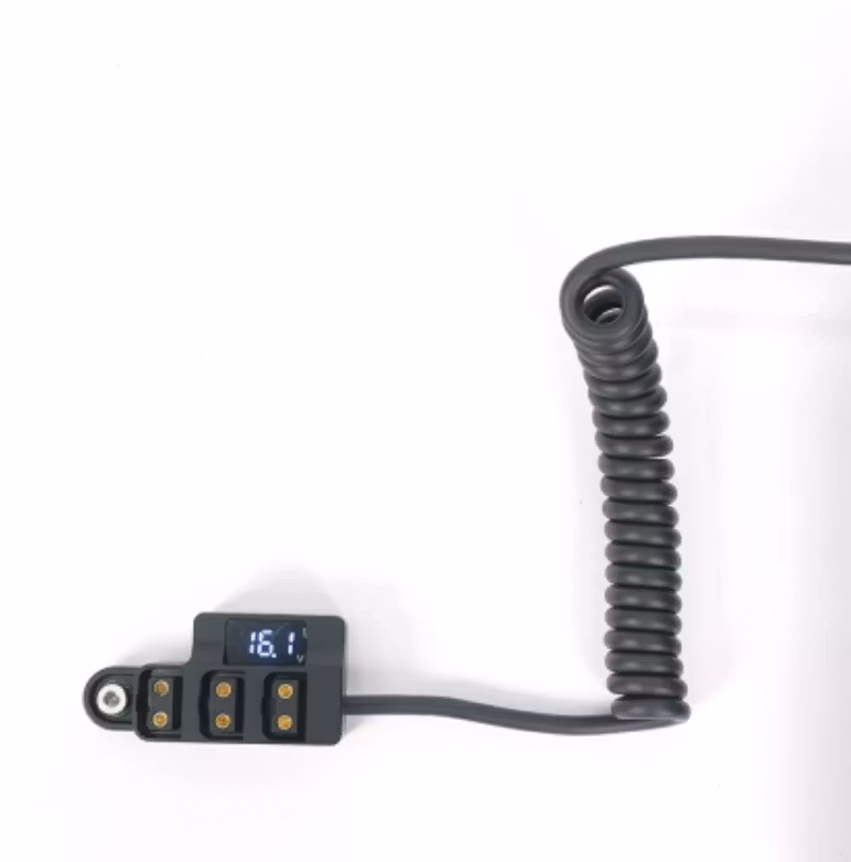 D-tap Male to 3 D-tap Female Splitter with Voltage Monitor and Screw