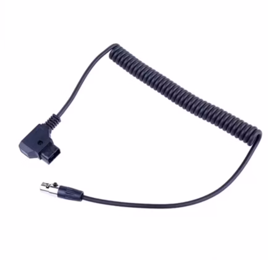Coiled 0.5-1.5m D-Tap to Mini XLR 4 Pin Power Cable for TVLOGIC Monitor