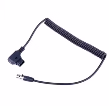 Coiled 0.5-1.5m D-Tap to Mini XLR 4 Pin Power Cable for TVLOGIC Monitor