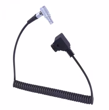 Coiled 0.5-1.5m D-Tap to Right Angle 0B 2 Pin Power Cable for Vaxis Wireless Transmitter, Tilta Power Base