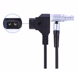 Coiled 0.5-1.5m D-Tap to Right Angle 0B 2 Pin Power Cable for Vaxis Wireless Transmitter, Tilta Power Base