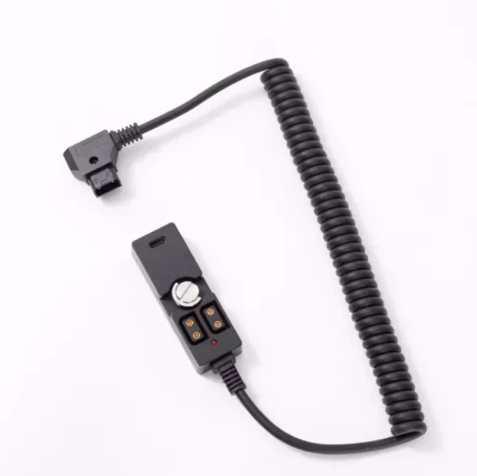 0.5-2m Coiled D-tap Splitter to 2*D-tap Output PD Type C Output with 1/4"-20 Screw
