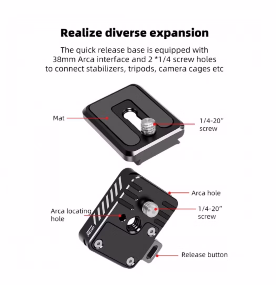 38mm Arca Type Standard Quick Release Baseplate
