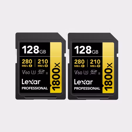 LEXAR SDXC Pro 1800x U3 UHS-II R280/W210 (V60) 128GB - 2pack