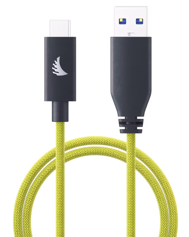 Angelbird Cable I USB-A to C 3.2 I Solid Flex Cable I Lime I 32 cm