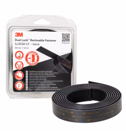 Dual Lock Återförslutningsbar tejp SJ3550, 25mm X 2,5m kardborre tape
