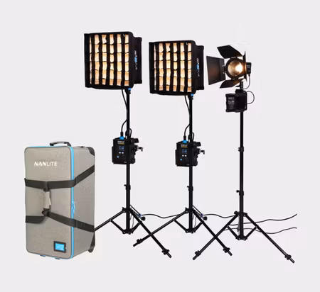 Nanlite PavoSlim 60Bx2 + Forza 60B II KIT - 3-Light Kit with Light Stand