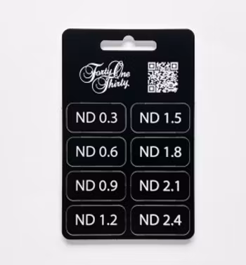Forty One Thirty, ND Filter Tabs 0.3-2.4 with velcro Black/White