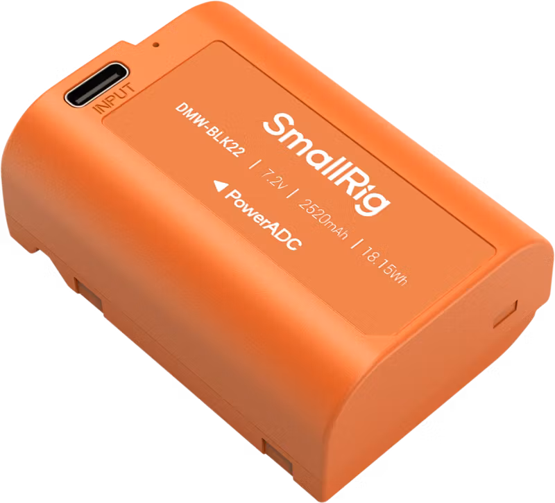 SmallRig 4979 Camera Battery USB-C Rechargeable DMW-BLK22 Orange