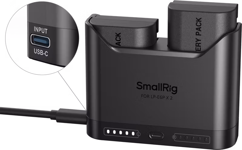SmallRig 5485 Turbo Charging Kit for LP-E6P Camera Batteries