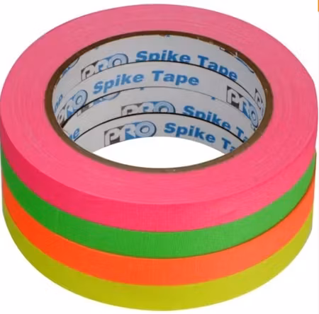 Pro Spike Stack 12mm x 18m Cloth Tape 4 Fluorescent colors