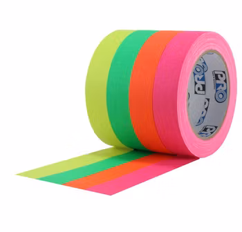 Cinta de tela Pro Gaff Spike Stack de 24 mm x 18 m, 4 colores fluorescentes.