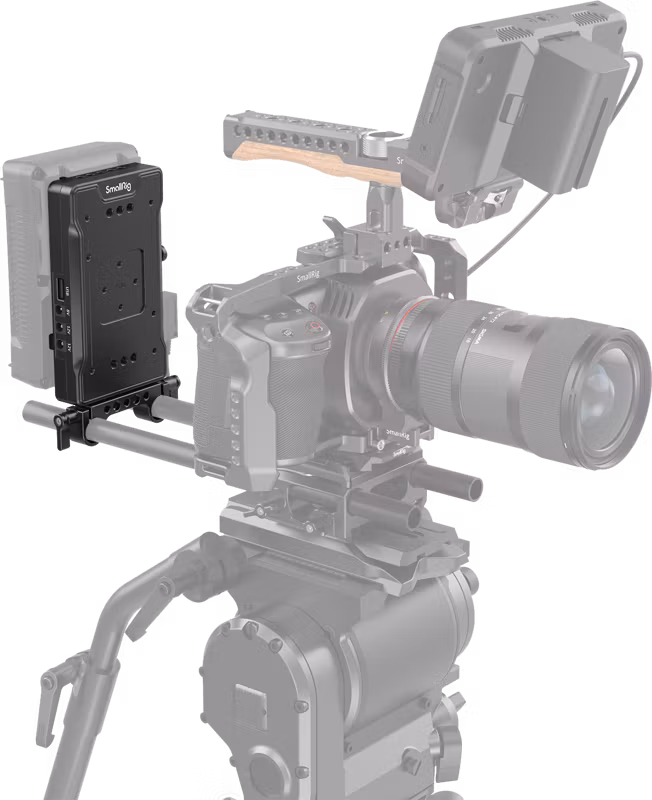 SmallRig 3203 Advanced V-Mount Battery Mount Plate with Dual 15mm Rod Clamp