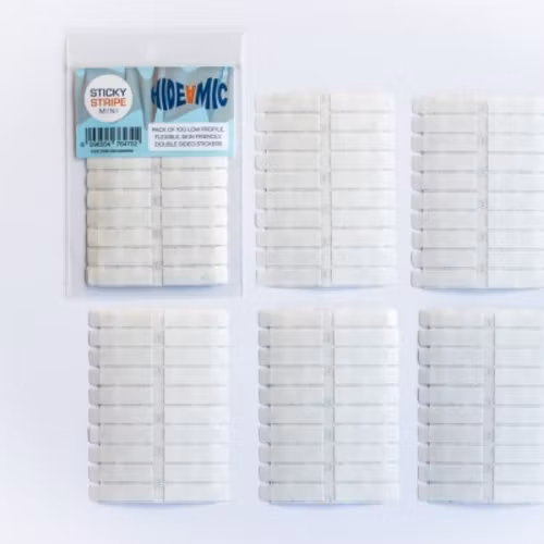 Hide-a-mic Sticky Stripe mini, 100 double sided sticky strips 7mm x 23 mm